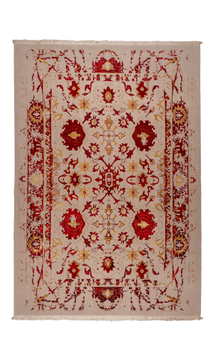 Life model | modern rug in red & cream