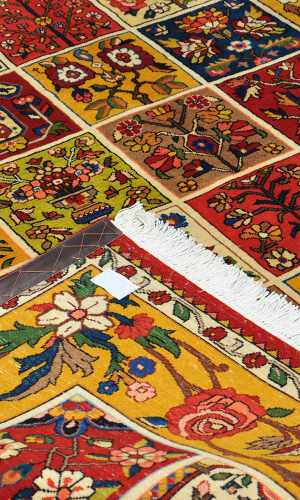 Handmade Rug In Wool & Gold Base Color Chaharmahal And Bakhtiari (232 ×161 cm)