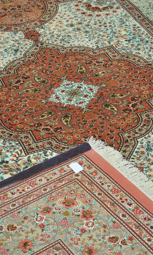 Handmade Rug in Super Fine Wool Cream color Isfahan (310×205 cm)