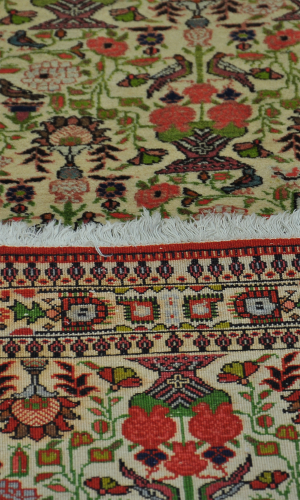 Handmade Rug in Wool & Cream color Varamin  | 296×92 cm | AFSHAAN(Curved design)