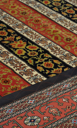 Handmade Rug in Super Fine Wool & Copper color Qom (312×212 cm)