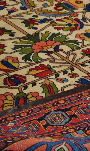 Handmade Rug In Wool & Cream Color Chaharmahal And Bakhtiari (277×187 cm)