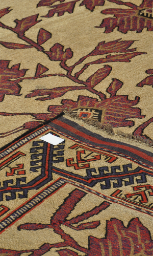Handmade Kilim Rug Razavi Khorasan | 266×196 cm | AFSHAAN(Curved design)