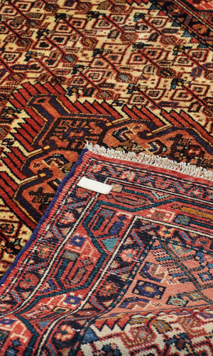 Handmade Rug In Wool in cream base color Hamadan | 175×107 cm | SHAAH ABBAASY(Palmette flower)