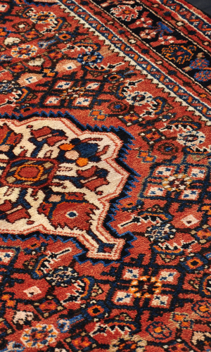 Handmade Rug in Wool in Copper Base color Hamadan | 164×112 cm | SHAAH ABBAASY(Palmette flower)