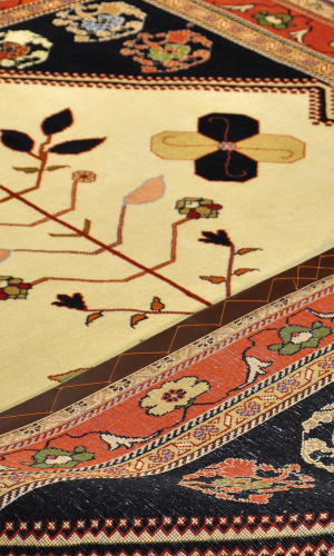Handmade Rug in Wool & Cream color Fars | 200×140 cm | DERAKHTY(Tree design)  